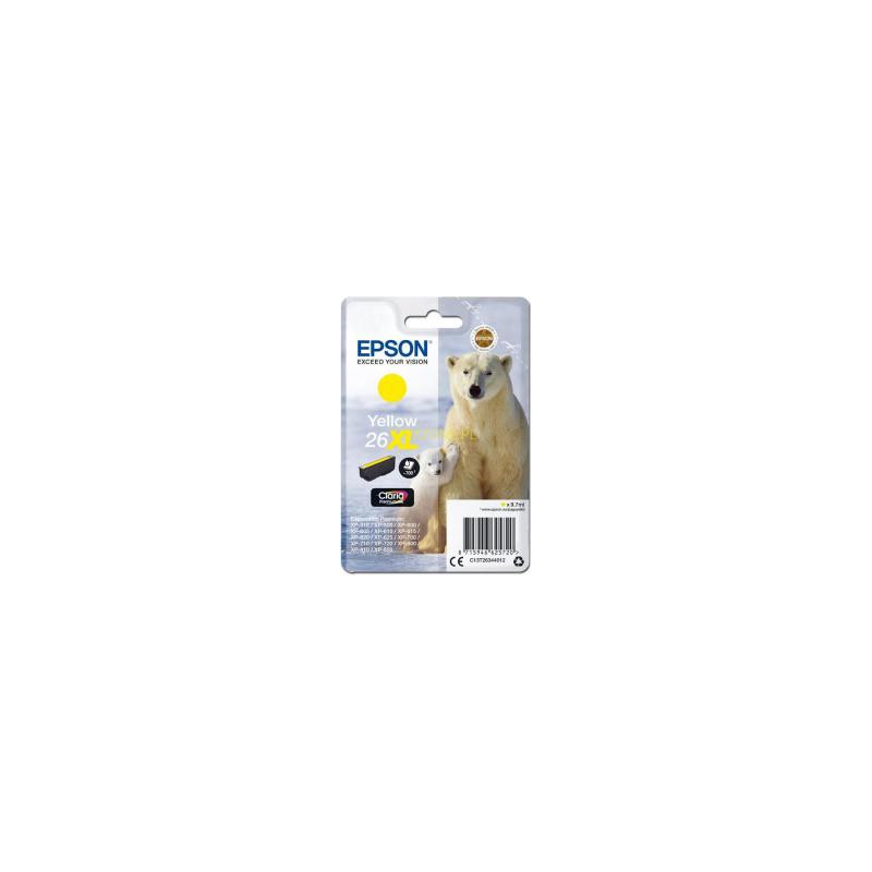 Epson oryginalny ink / tusz C13T26344022, T263440, 26XL, yellow, 9,7ml, Epson Expression Premium XP-800, XP-700, XP-600 - 1