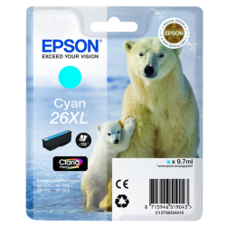 Epson oryginalny ink / tusz C13T26324022, T263240, 26XL, cyan, 9,7ml, Epson Expression Premium XP-800, XP-700, XP-600 - 1