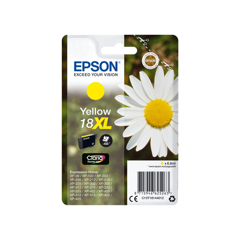 Epson oryginalny ink / tusz C13T18144022, T181440, 18XL, yellow, 6,6ml, Epson Expression Home XP-102, XP-402, XP-405, XP-302 - 1