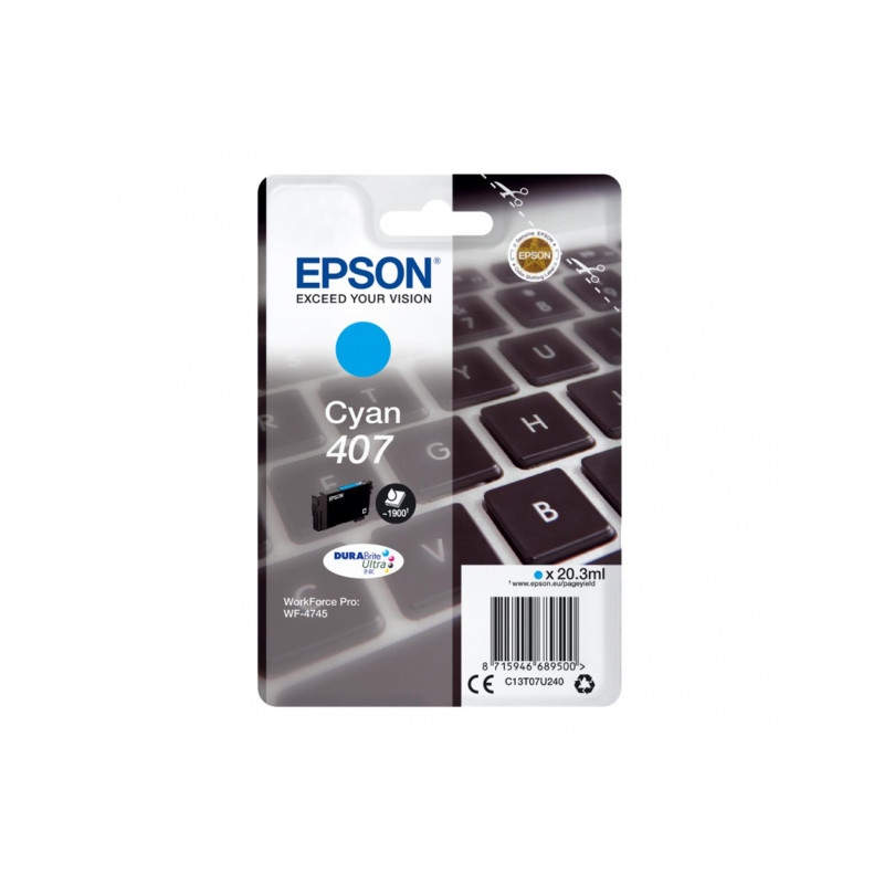Epson oryginalny ink / tusz C13T07U240, cyan, 1900s, 20.3ml, Epson WF-4745 - 1