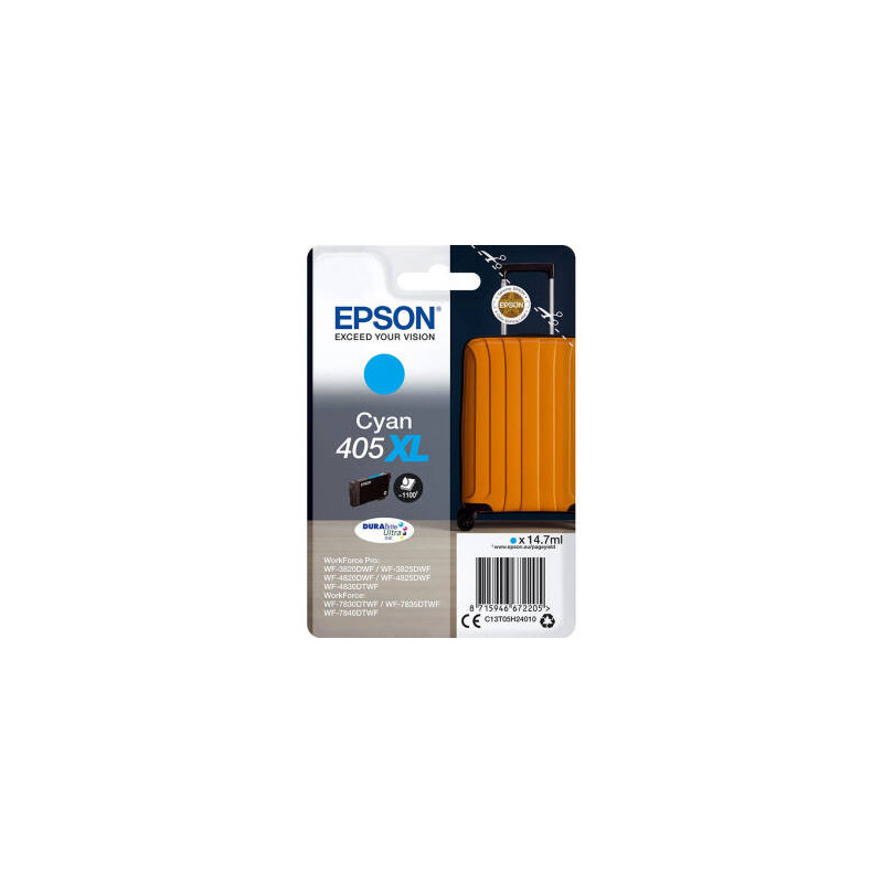 Epson oryginalny ink / tusz C13T05H24010, 405XL, cyan, 1x14.7ml, Epson WF-7835DTWF, WF-7830DTWF, WF-7840DTWF, WF-4830DTWF - 1