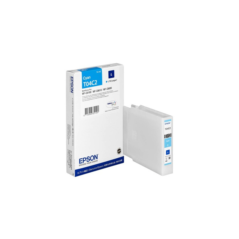Epson oryginalny ink / tusz C13T04C240, cyan, Epson WF-C81xx, WF-C86xx - 1