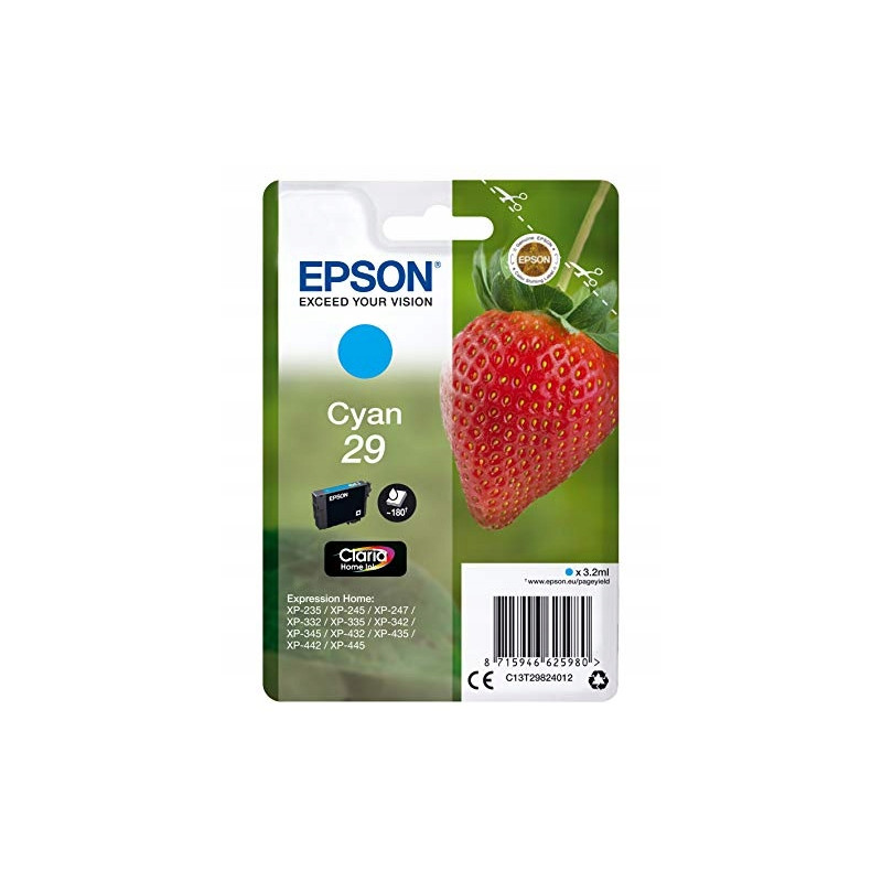 Epson oryginalny ink / tusz C13T29824022, T29, cyan, 3,2ml, Epson Expression Home XP-235,XP-332,XP-335,XP-432,XP-435 - 1