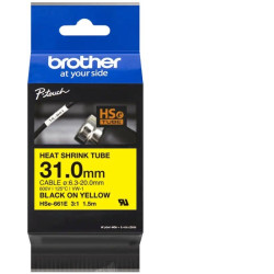 Brother oryginalny taśma do drukarek etykiet, Brother, HSE-661E, czarny druk/żółty podkład, 1.5m, 31mm - 1