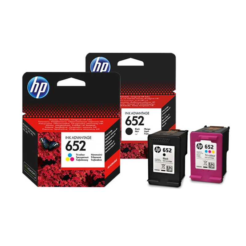 ZESTAW TUSZY HP 652 CZARNY+ KOLOR F6V25AE i F6V24AE - 1