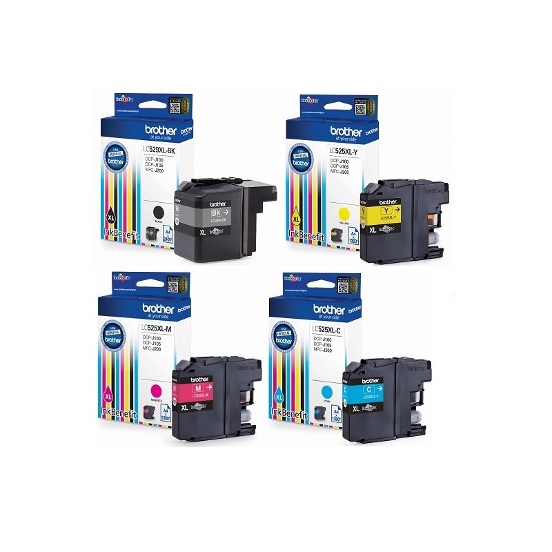 Zestaw 4x Brother LC529XL BK LC525XL CMY - 1