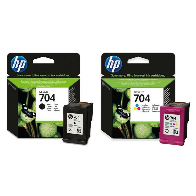 ZESTAW TUSZY HP 704 CZARNY + KOLOR CN692AE i CN693AE - 1