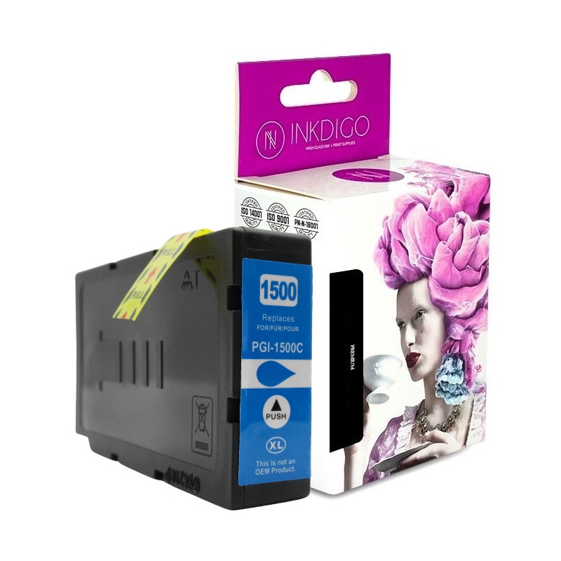 Tusz INKDIGO do CANON PGI 1500 XL Cyan - 1