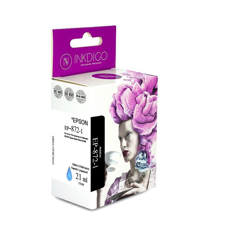 Tusz INKDIGO do EPSON T0872 Cyan - 1