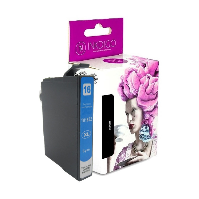 Tusz INKDIGO do EPSON T1632 XL Cyan - 1