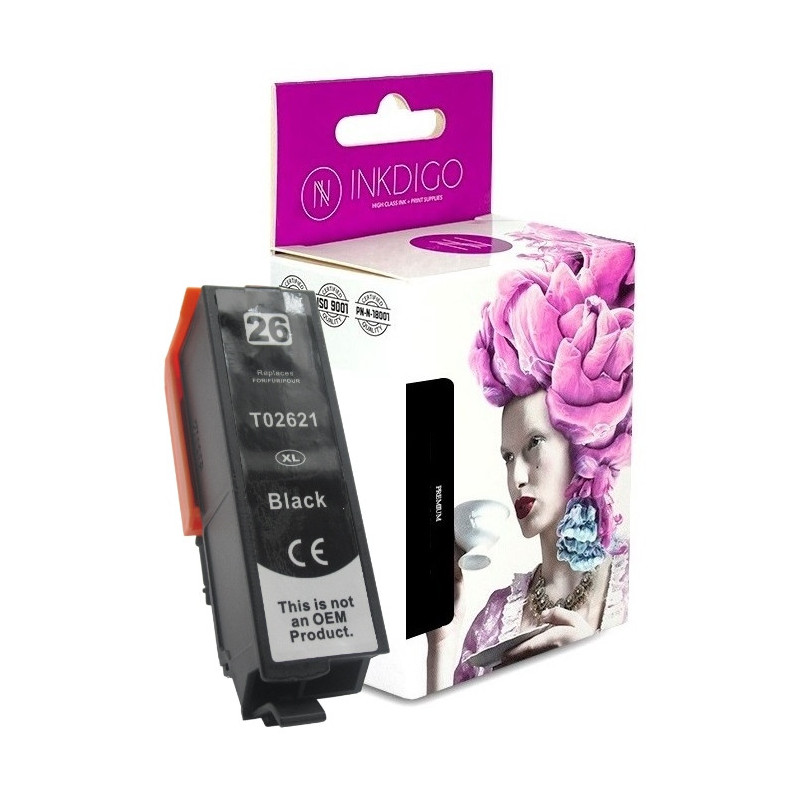 Tusz INKDIGO do EPSON T2621/26 Black - 1