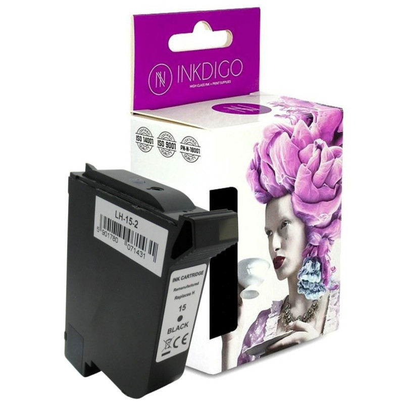 Tusz INKDIGO do HP 15 C6615 Black - 1