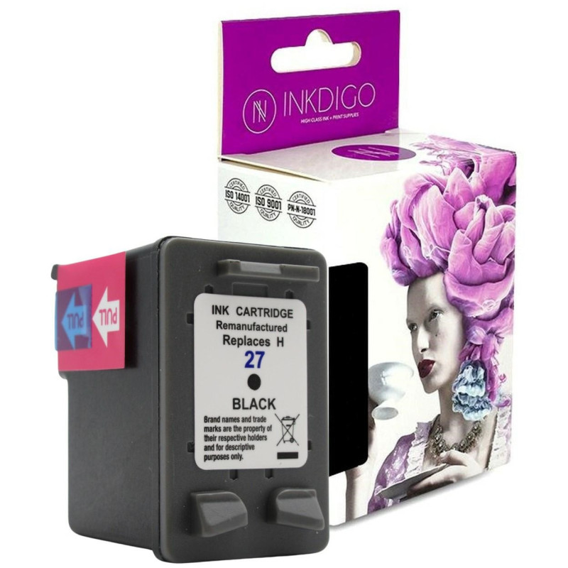 Tusz INKDIGO do HP 27 Black - 1