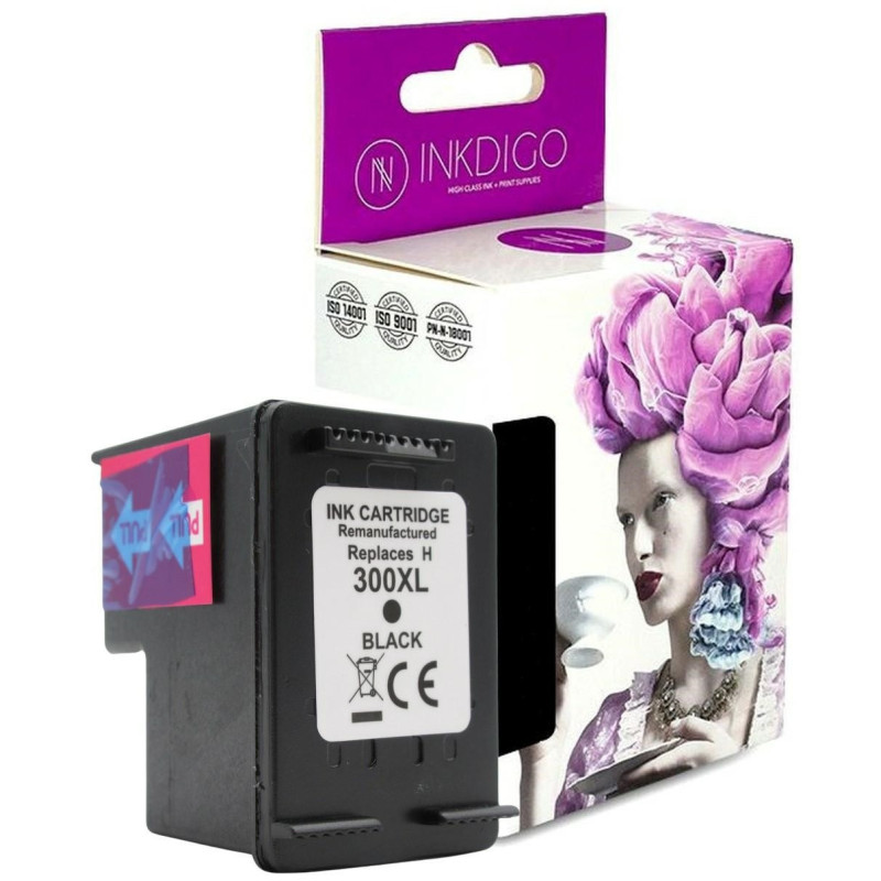 Tusz INKDIGO do HP 300 XL Black - 1