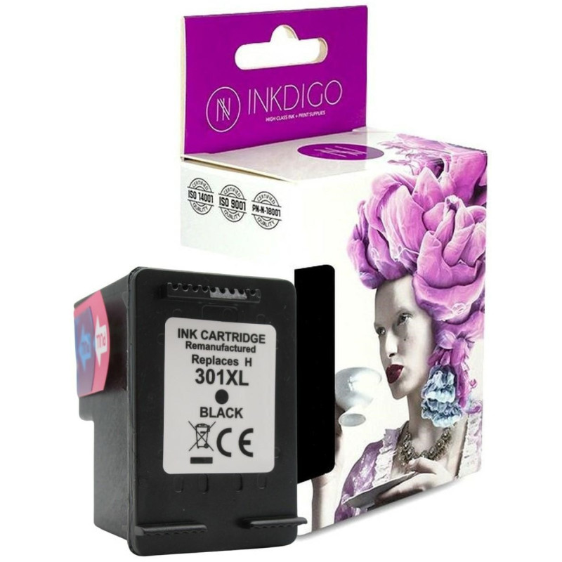 Tusz INKDIGO do HP 301 XL Black - 1