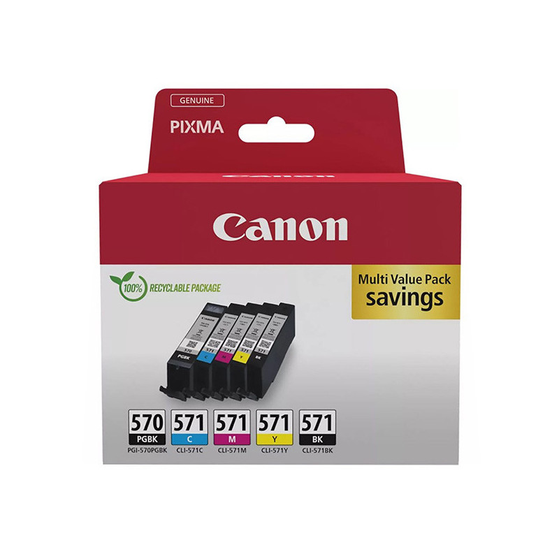 Canon oryginalny ink / tusz PGI-570XL/CLI-571 PGBK/C/M/Y/BK, 0372C006, CMYK, high capacity, multi pack