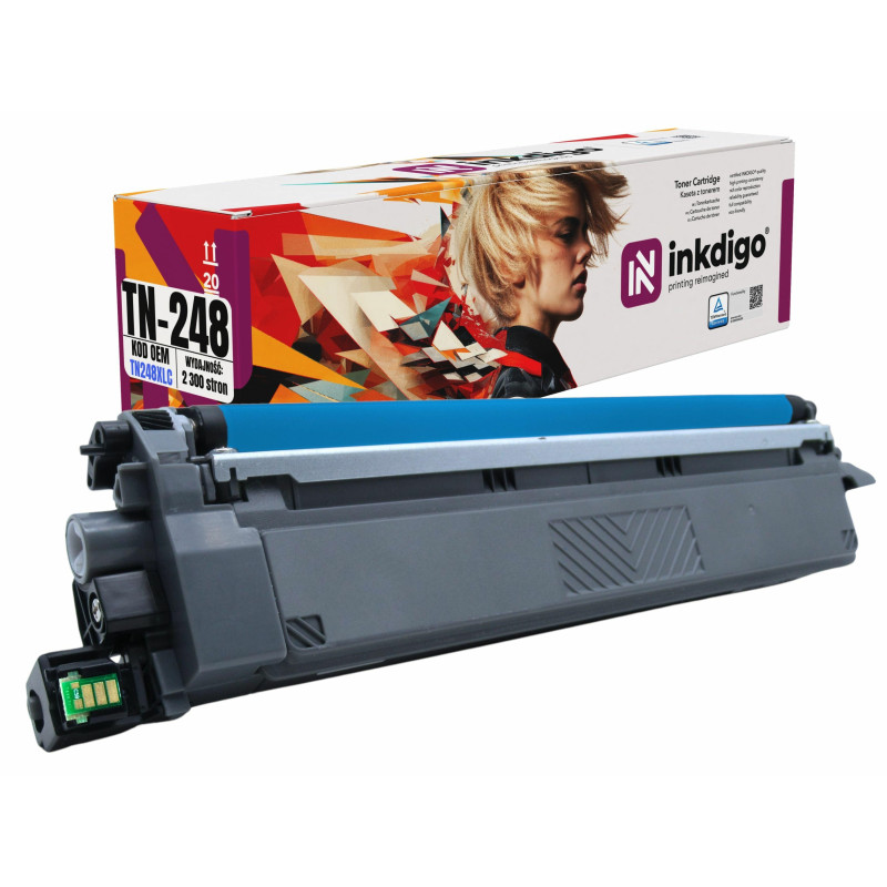 Toner INKDIGO do BROTHER TN 248 2,3K Cyan P