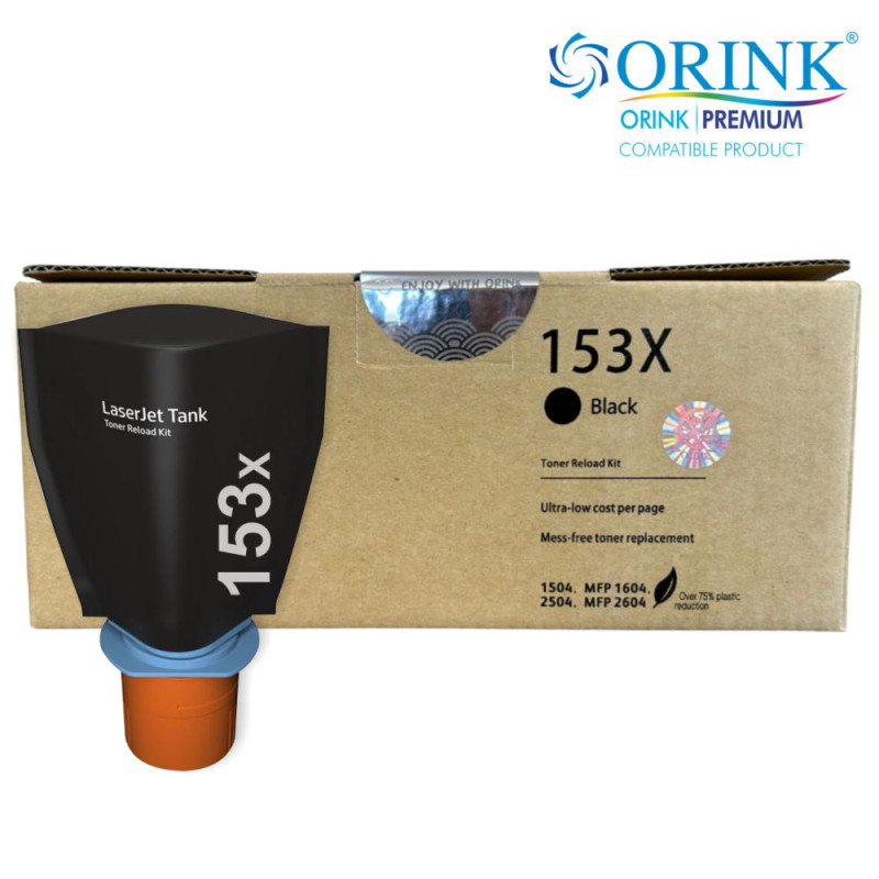 OR Toner W1530X Tank Toner reload kit do drukarek LaserJet Tank 1504 / 2504dw / 1602w / 2604sdw | Black | 5000str.
