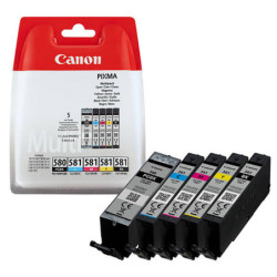 Canon oryginalny ink / tusz PGI-580 PGBK/CLI-581 CMYK, 2078C008, CMYK, blister z ochroną, 1*11.2 + 4*5.6ml, 5-pack
