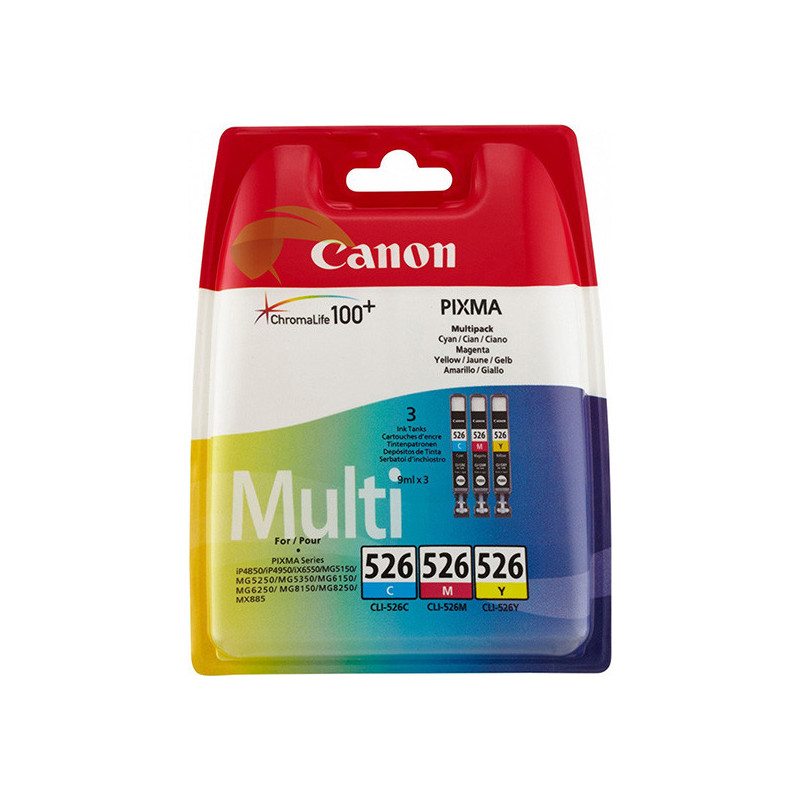 Canon oryginalny ink / tusz CLI-526 CMY, 4541B019, CMY, blister z ochroną, 9ml, multi pack