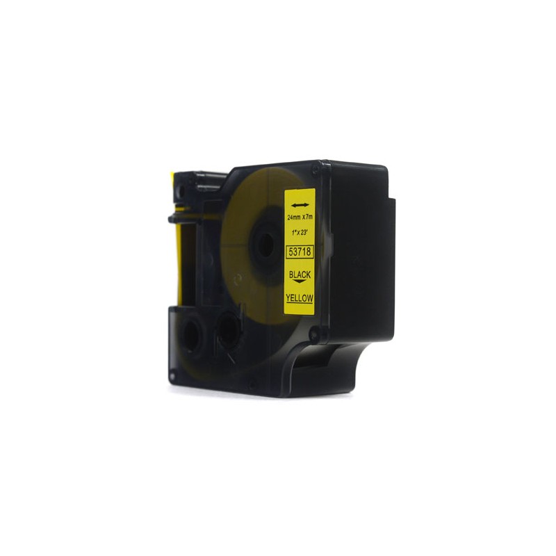 Taśma JetWorld Zamiennik Dymo D1 Czarny na Żółtym, 24mm x 7m (53718)