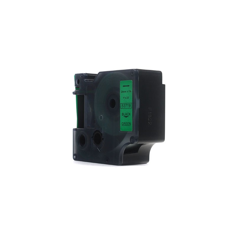 Taśma JetWorld Zamiennik Dymo D1 Czarny na Zielonym, 24mm x 7m (53719)