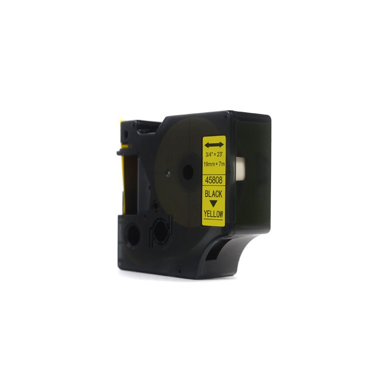 Taśma JetWorld Zamiennik Dymo D1 Czarny na Żółtym, 19mm x 7m (45808) (S0720880)