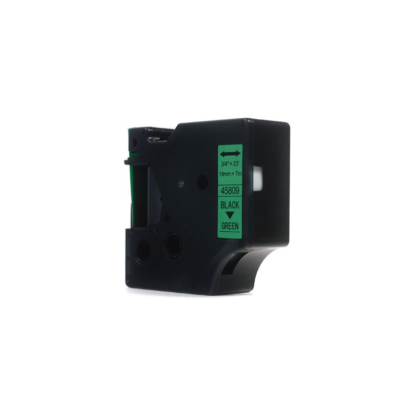 Taśma JetWorld Zamiennik Dymo D1 Czarny na Zielonym, 19mm x 7m (45809) (S0720890)