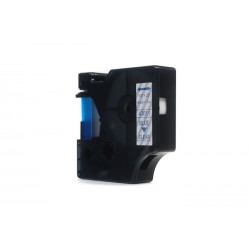 Taśma JetWorld Zamiennik Dymo D1 Niebieski na Przezroczystym 6mm x 7m  LM100, LM100+, LM200, LM300, LM400, LM420P, LM350, LM350D