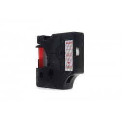 Taśma JetWorld Zamiennik Dymo D1 Czerwony na Przezroczystym 6mm x 7m  LM100, LM100+, LM200, LM300, LM400, LM420P, LM350, LM350D,