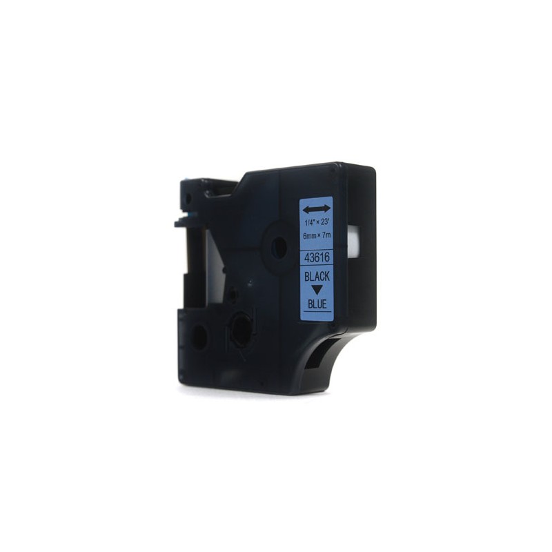 Taśma JetWorld Zamiennik Dymo D1 Czarny na Niebieskim 6mm x 7m LM100, LM100+, LM200, LM300, LM400, LM420P, LM350, LM350D, LM360D