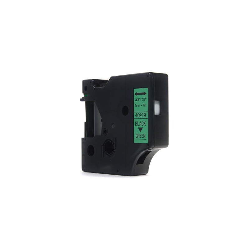 Taśma JetWorld Zamiennik Dymo D1 Czarny na Zielonym 9mm x 7m  LM100 , LM120, LM150, LM160, LM200, LM210, LM210D, LM220, LM260, L