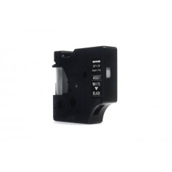 Taśma JetWorld Zamiennik Dymo D1 Biały na Czarnym 9mm x 7m  LM100, LM100Plus, LM100Series, LM120P, LM280, LM300, LM350, LM350D, 