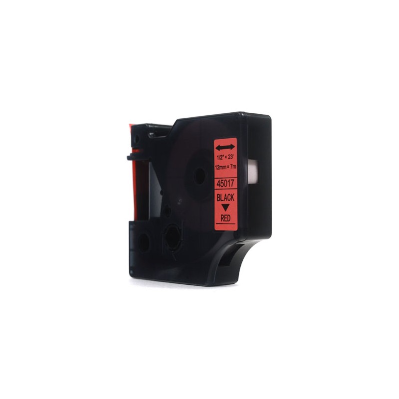 Taśma JetWorld Zamiennik Dymo D1 Czarny na Czerwonym 12mm x 7m LM100, LM100+, LM200, LM300, LM400, LM420P, LM350, LM350D, LM360D
