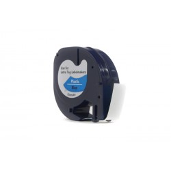 Taśma JetWorld Zamiennik Dymo LetraTag Czarny na Niebieskim, 12mm x 4m (59426, 91205, 91335, 91225) (S0721600, S0721650)