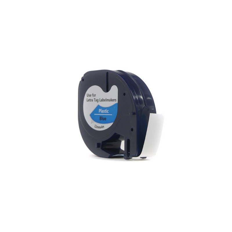 Taśma JetWorld Zamiennik Dymo LetraTag Czarny na Niebieskim, 12mm x 4m (59426, 91205, 91335, 91225) (S0721600, S0721650)