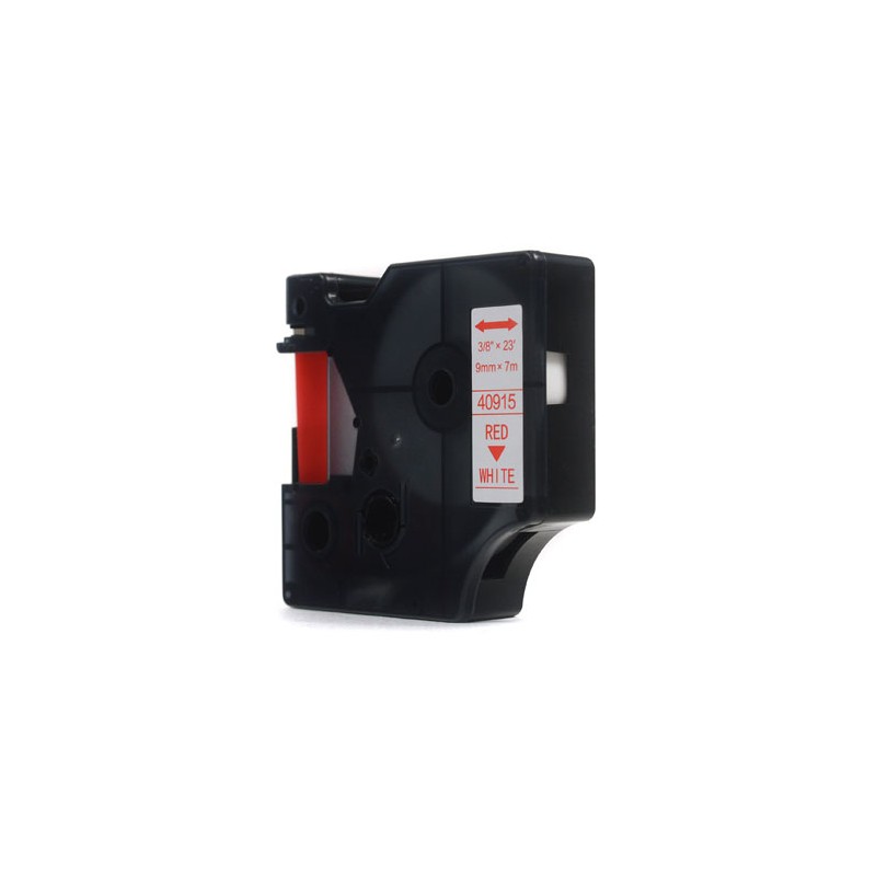 Taśma JetWorld Zamiennik Dymo D1 Czerwony na Białym 9mm x 7m  LM100, LM100Plus, LM100Series, LM120P, LM280, LM300, LM350, LM350D