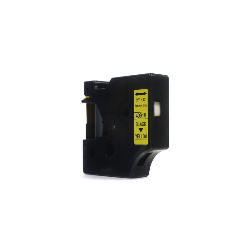 Taśma JetWorld Zamiennik Dymo D1 Czarny na Żółtym 9mm x 7m  LM100 , LM120, LM150, LM160, LM200, LM210, LM210D, LM220, LM260, LM2