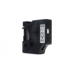 Taśma JetWorld Zamiennik Dymo D1 Czarny na Białym 6mm x 7m  LM100, LM100+, LM200, LM300, LM400, LM420P, LM350, LM350D, LM360D, L