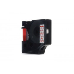 Taśma JetWorld Zamiennik Dymo D1 Czerwony na Przezroczystym 12mm x 7m LM100, LM100+, LM200, LM300, LM400, LM420P, LM350, LM350D,