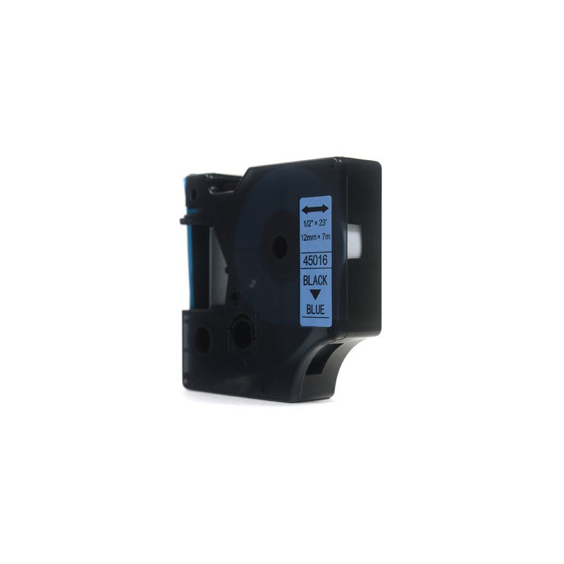 Taśma JetWorld Zamiennik Dymo D1 Czarny na Niebieskim 12mm x 7m LM100, LM100+, LM200, LM300, LM400, LM420P, LM350, LM350D, LM360