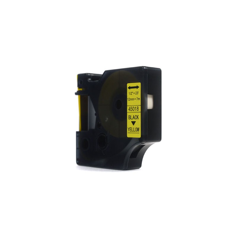 Taśma JetWorld Zamiennik Dymo D1 Czarny na Żółtym 12mm x 7m LM100, LM100+, LM200, LM300, LM400, LM420P, LM350, LM350D, LM360D, L