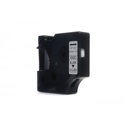Taśma JetWorld Zamiennik Dymo D1 Czarny na Srebrnym 12mm x 7m LM100, LM100+, LM200, LM300, LM400, LM420P, LM350, LM350D, LM360D,