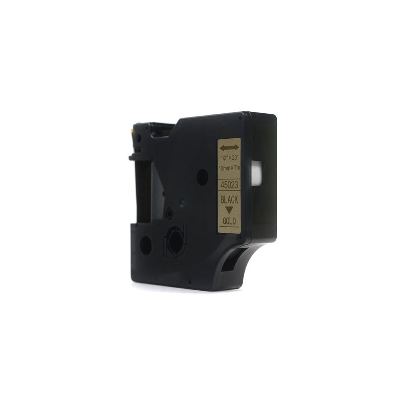 Taśma JetWorld Zamiennik Dymo D1 Czarny na Złotym 12mm x 7m LM100, LM100+, LM200, LM300, LM400, LM420P, LM350, LM350D, LM360D, L