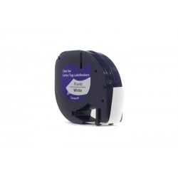 Taśma JetWorld Zamiennik Dymo LetraTag Czarny na Białym, 12mm x 4m (59422, 91201, 91331, 91221) (S0721560, S0721610)