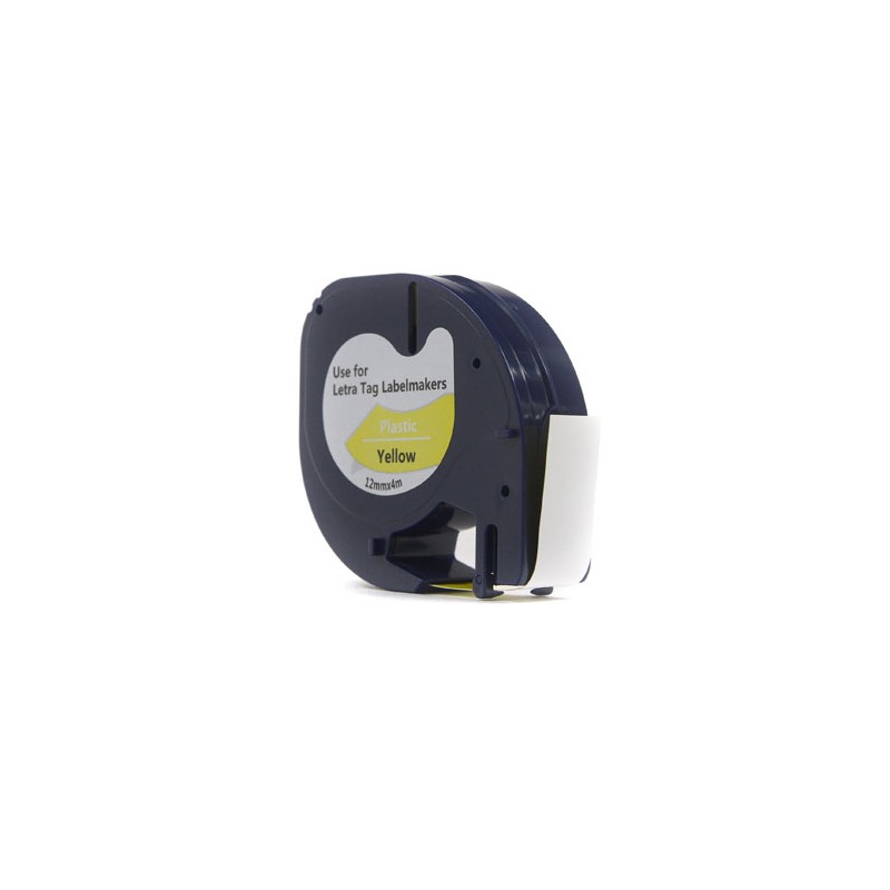 Taśma JetWorld Zamiennik Dymo LetraTag Czarny na Żółtym, 12mm x 4m (59423, 91202, 91332, 91222) (S0721570, S0721620)