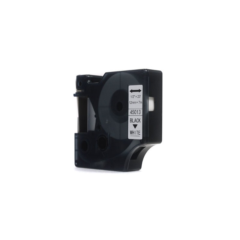 Taśma JetWorld Zamiennik Dymo D1 Czarny na Białym 12mm x 7m LM100, LM100+, LM200, LM300, LM400, LM420P, LM350, LM350D, LM360D, L